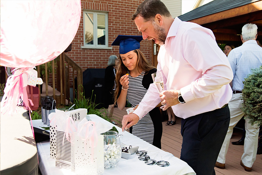 Father and Daughter at a Graduation Party